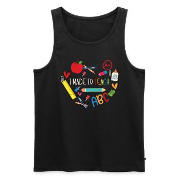 Gemacht, um Universitätsstudenten Schullehrer zu unterrichten - Männer Premium Bio Tank Top - Schwarz - Vorne - AI Model Male 178 light (178cm)