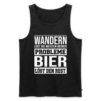 Wandern löst die meisten meiner Probleme - Männer Premium Bio Tank Top - Schwarz - Vorne - Michal (187cm)