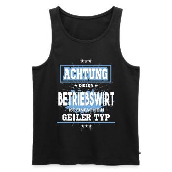 Betriebswirt ist einfach ein geiler Typ T-Shirt - Männer Premium Bio Tank Top - Schwarz - Vorne - Michal (187cm)