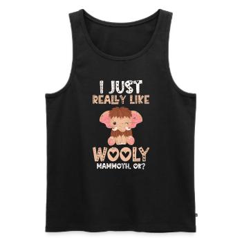 Ich mag Wooly Mammoth einfach sehr ok - Männer Premium Bio Tank Top - Schwarz - Vorne - Michal (187cm)