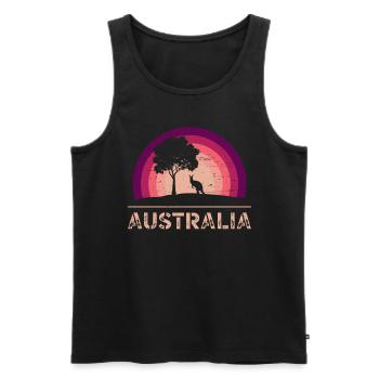 Australie Zoo Pouch Amoureux australien des animaux - Débardeur bio Premium Homme - noir - Devant - Michal (187cm)