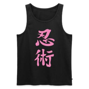 Design Ninjitsu Kanji en rose - Débardeur bio Premium Homme - noir - Devant - Michal (187cm)