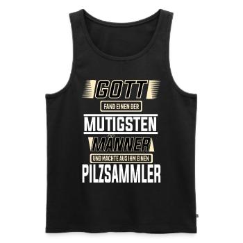 Pilzsammler, eine der mutigsten Männer der Welt - Männer Premium Bio Tank Top - Schwarz - Vorne - Michal (187cm)