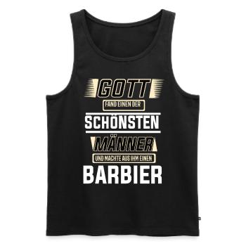 Barbier einer der schönsten Männer der Welt - Männer Premium Bio Tank Top - Schwarz - Vorne - Michal (187cm)