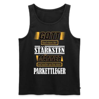 Parkettleger, einer der stärksten Männer der Welt - Männer Premium Bio Tank Top - Schwarz - Vorne - AI Model Male 178 light (178cm)