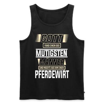 Pferdewirt, einer der mutigsten Männer der Welt - Männer Premium Bio Tank Top - Schwarz - Vorne - AI Model Male 178 light (178cm)