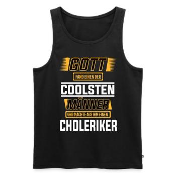 Choleriker einer der coolsten Männer der Welt - Männer Premium Bio Tank Top - Schwarz - Vorne - Michal (187cm)