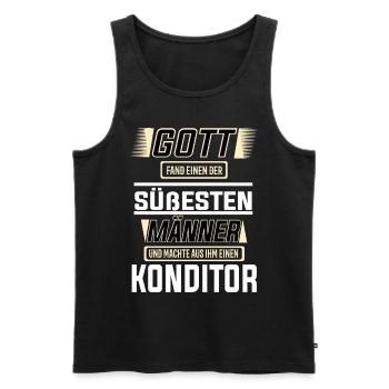 Konditor einer der süßesten Männer der Welt - Männer Premium Bio Tank Top - Schwarz - Vorne - Michal (187cm)