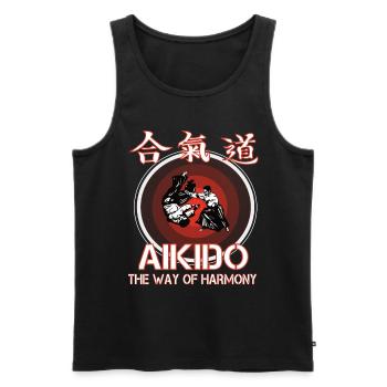 Aikido, the way of Harmony - Men's Premium Organic Tank Top - black - Front - Michal (187cm)
