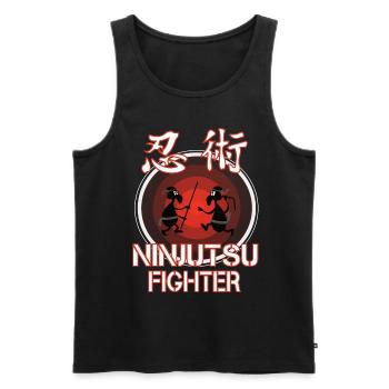Funny Ninjutsu Fighter Outfit - Men's Premium Organic Tank Top - black - Front - AI Model Male 178 light (178cm)