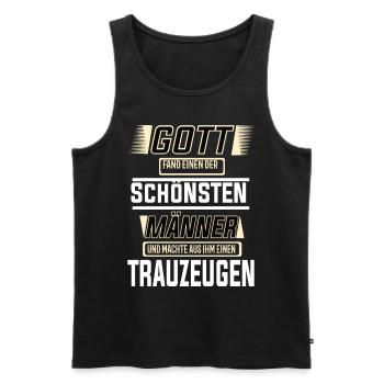 Trauzeugen einer der schönsten Männer der Welt - Männer Premium Bio Tank Top - Schwarz - Vorne - Michal (187cm)