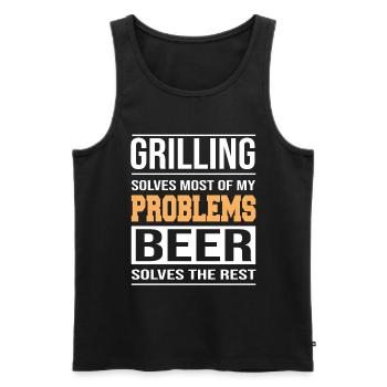 Grilling solves Most of my Problems - Grill Design - Men's Premium Organic Tank Top - black - Front - Michal (187cm)