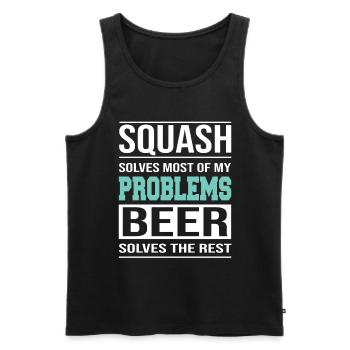 Squash solves most of my Problems - Männer Premium Bio Tank Top - Schwarz - Vorne - AI Model Male 178 light (178cm)