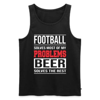 Football solves Most of my Problems - Männer Premium Bio Tank Top - Schwarz - Vorne - Michal (187cm)