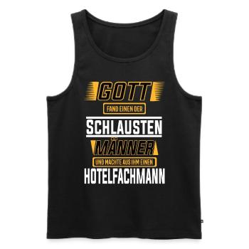 Hotelfachmann einer der schlausten Männer der Welt - Männer Premium Bio Tank Top - Schwarz - Vorne - AI Model Male 178 light (178cm)