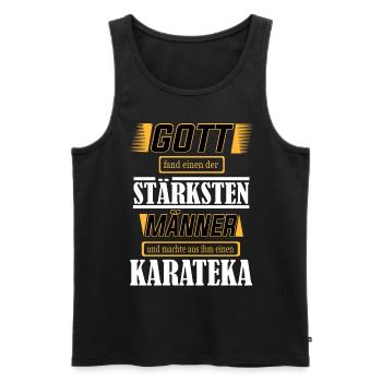 Karateka, einer der stärksten Männer der Welt - Männer Premium Bio Tank Top - Schwarz - Vorne - Michal (187cm)
