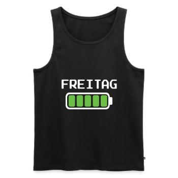 Freitag Akku voll geladen - Akkustand - Männer Premium Bio Tank Top - Schwarz - Vorne - Michal (187cm)
