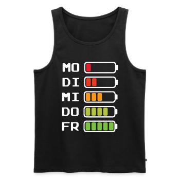 Wochentage Akkustand Montag bis Freitag - Männer Premium Bio Tank Top - Schwarz - Vorne - AI Model Male 178 light (178cm)