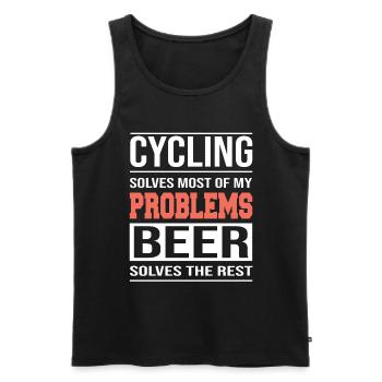 Cycling solves Most of my Problems, Fahrrad Design - Männer Premium Bio Tank Top - Schwarz - Vorne - Michal (187cm)