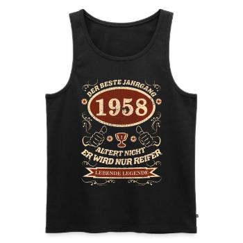 1958 der bester Jahrgang - Männer Premium Bio Tank Top - Schwarz - Vorne - Michal (187cm)