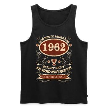 1962 der bester Jahrgang - Männer Premium Bio Tank Top - Schwarz - Vorne - AI Model Male 178 light (178cm)