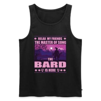 Barde, Meister der Lieder, Pen an Paper Design - Männer Premium Bio Tank Top - Schwarz - Vorne - AI Model Male 178 light (178cm)