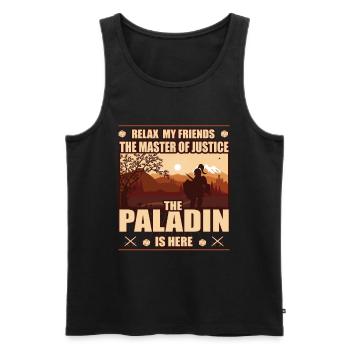 Paladin, der Meister der Gerechtigkeit - RPG Shirt - Männer Premium Bio Tank Top - Schwarz - Vorne - AI Model Male 178 light (178cm)