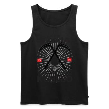 Kama Okinawa Kobudo Design - Männer Premium Bio Tank Top - Schwarz - Vorne - AI Model Male 178 light (178cm)