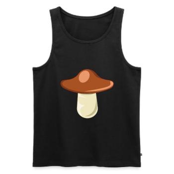 Conception de châtaignes Röhling, châtaignes et champignons - Débardeur bio Premium Homme - noir - Devant - AI Model Male 178 light (178cm)