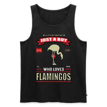 Just a Boy who loves Flamingos Outfit - Männer Premium Bio Tank Top - Schwarz - Vorne - Michal (187cm)