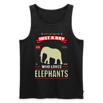 Just a Boy who loves Elephant Outfit - Men's Premium Organic Tank Top - black - Front - Michal (187cm)