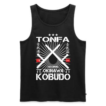 Tonfa Kobudo: Die Kunst von Okinawa - Männer Premium Bio Tank Top - Schwarz - Vorne - AI Model Male 178 light (178cm)