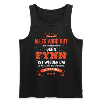 Alles wird gut denn Fynn Ist da T-Shirt - Männer Premium Bio Tank Top - Schwarz - Vorne - AI Model Male 178 light (178cm)