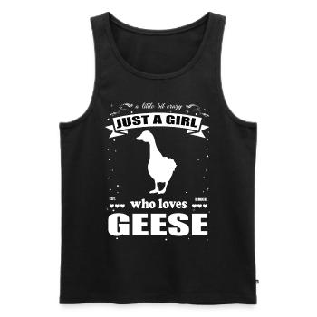Just a girl who loves Geese, das Gänse Fan Design - Männer Premium Bio Tank Top - Schwarz - Vorne - AI Model Male 178 light (178cm)