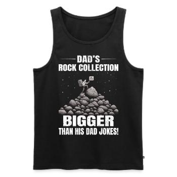 Fels Sammeln Papa Witze Klettergeologe - Männer Premium Bio Tank Top - Schwarz - Vorne - AI Model Male 178 light (178cm)