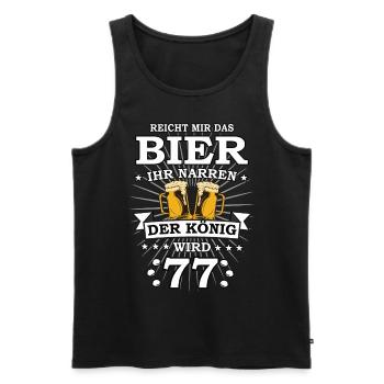 Reicht mir das Bier ihr Narren der König wird 77 - Männer Premium Bio Tank Top - Schwarz - Vorne - AI Model Male 178 light (178cm)