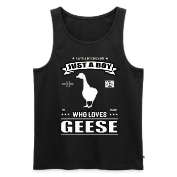 Just a Boy Who Loves Goose Outfit - Men's Premium Organic Tank Top - black - Front - Michal (187cm)