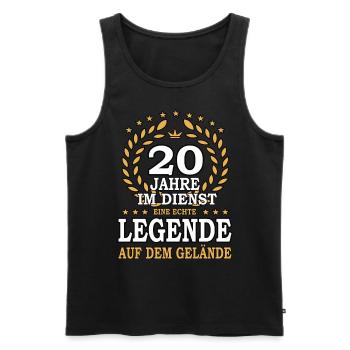 20 Jahre Jubiläum, eine Legende auf dem Gelände - Männer Premium Bio Tank Top - Schwarz - Vorne - Michal (187cm)