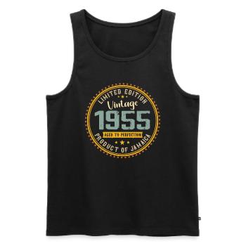 Jahrgang 1955 1955 Geburtstagsgeschenk - Männer Premium Bio Tank Top - Schwarz - Vorne - AI Model Male 178 light (178cm)