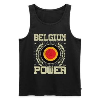 Design Cool Belgique - Débardeur bio Premium Homme - noir - Devant - AI Model Male 178 light (178cm)