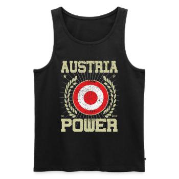 Cool Austria Design - Men's Premium Organic Tank Top - black - Front - Michal (187cm)
