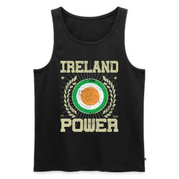 Cool Ireland Design - Men's Premium Organic Tank Top - black - Front - Michal (187cm)