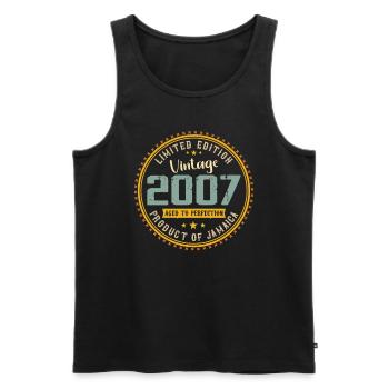 Jahrgang 2007 Geburtstagsgeschenk 2007 - Männer Premium Bio Tank Top - Schwarz - Vorne - AI Model Male 178 light (178cm)