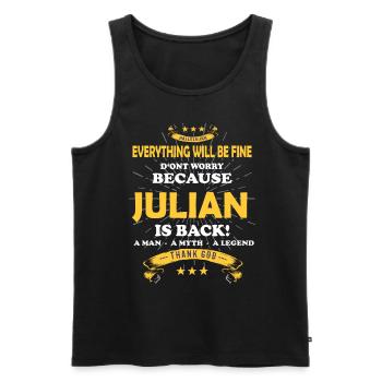 Everything will be fine Julian Is back - Männer Premium Bio Tank Top - Schwarz - Vorne - Michal (187cm)