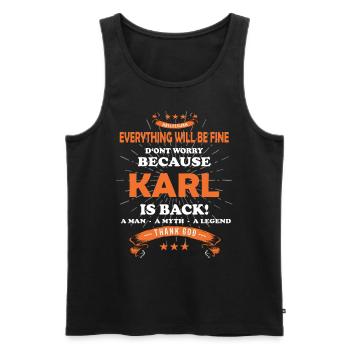 Everything will be fine Karl Is back - Men's Premium Organic Tank Top - black - Front - AI Model Male 178 light (178cm)