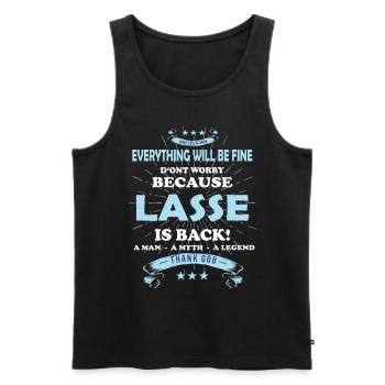 Everything will be fine Lasse Is back - Men's Premium Organic Tank Top - black - Front - AI Model Male 178 light (178cm)