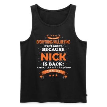 Tout ira bien Nick est de retour - Débardeur bio Premium Homme - noir - Devant - Michal (187cm)