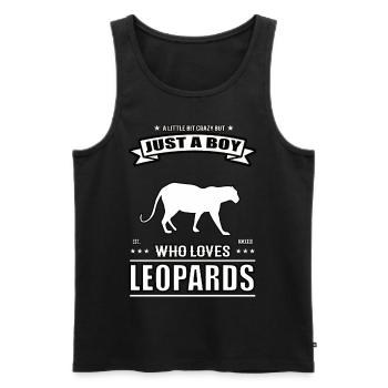 Juste un garçon qui aime la tenue léopard - Débardeur bio Premium Homme - noir - Devant - Michal (187cm)