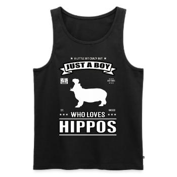Juste un garçon qui aime la tenue d’hippopotame - Débardeur bio Premium Homme - noir - Devant - Michal (187cm)