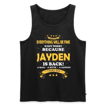 Everything will be fine Jayden Is back - Men's Premium Organic Tank Top - black - Front - AI Model Male 178 light (178cm)